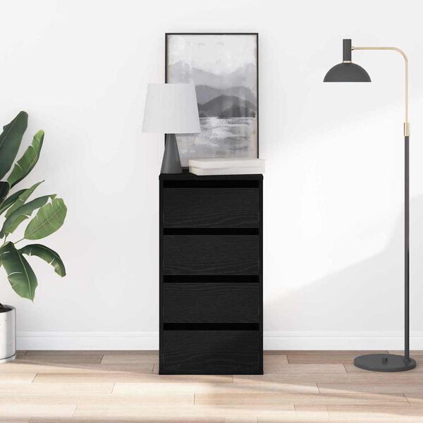 vidaXL Ormar s ladicama Crna 40 x 41 x 76 cm Konstruirano drvo