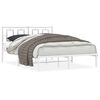 vidaXL Metalni okvir za krevet s uzglavljem bijeli 135x190 cm