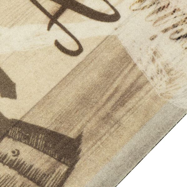 vidaXL Kuhinjski tepih perivi s natpisom smeđi 60 x 300 cm bar&scaron;unasti