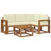 vidaXL Set vanjskih sofa s jastukom 5 pcs Prirodna i krem