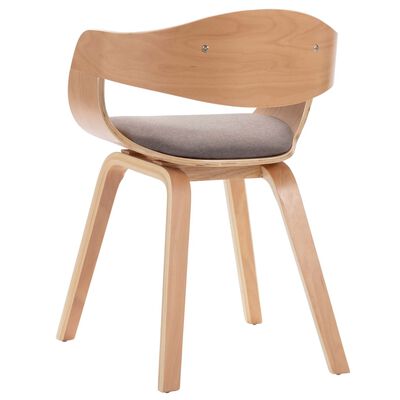 vidaXL Blagovaonske stolice 2 kom savijeno drvo i tkanina smeđe-sive