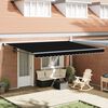 vidaXL Skrovita tenda Crna 450 &times; 300 cm Poliester i metal