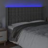 vidaXL LED uzglavlje sivo 183x16x118/128 cm od umjetne kože