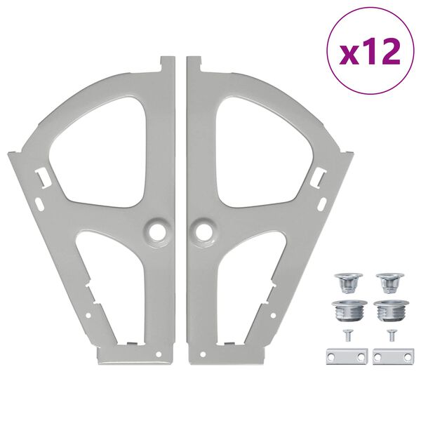 vidaXL &Scaron;arka za okretni ormar 12 pcs Srebrno 235 x 155 x 30 mm Željezo