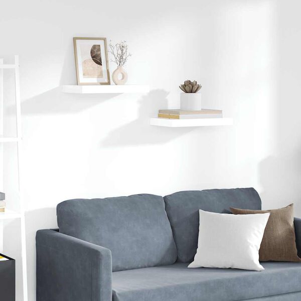 vidaXL Plutajuće zidne police 2 kom sjajne bijele 40 x 23 x 3,8 cm MDF