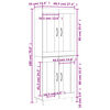 vidaXL Visoka komoda hrasta sonome 69,5x34x180cm od konstruiranog drva