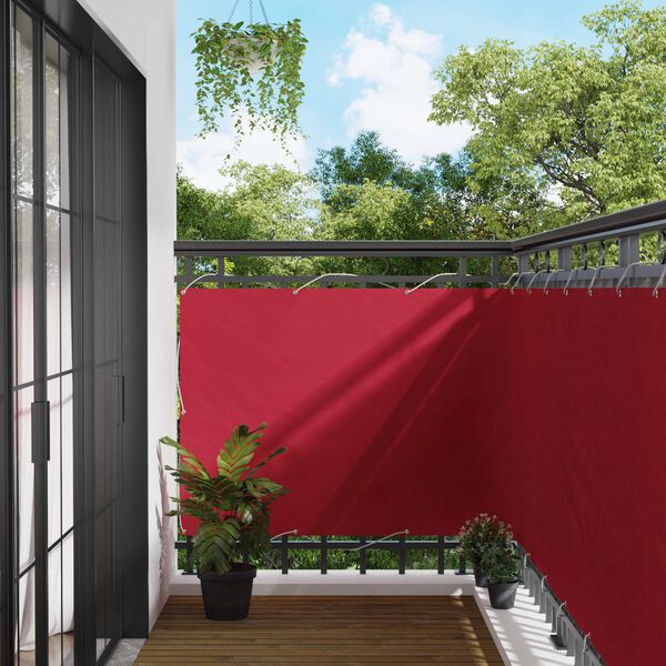 vidaXL Balcony ekran Crvena 110 x 200 cm Oxford tkanina