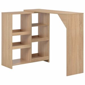 vidaXL Barski stol s pomičnom policom boja hrasta 138 x 39 x 110 cm