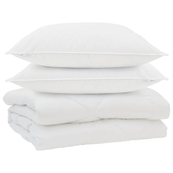 vidaXL Poplun s jastukom 3 pcs Bijelo Mikrofibra