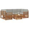 vidaXL Set vanjskih sofa s jastukom 7 pcs Prirodna i svijetlo siva