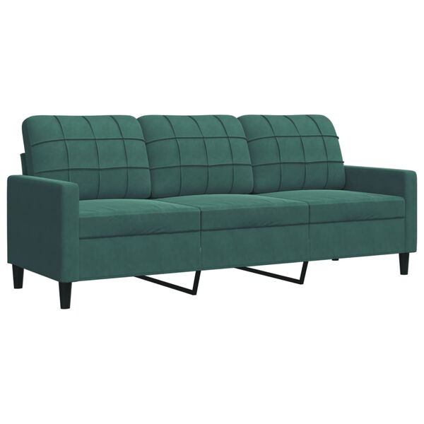vidaXL 4-dijelni set sofa s jastucima tamnozeleni bar&scaron;unasti