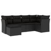 vidaXL 6-dijelni set vrtnih sofa s jastucima crni od poliratana