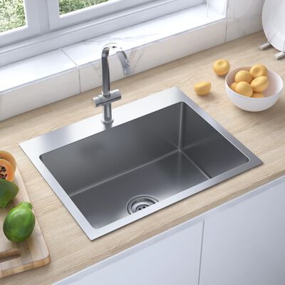 vidaXL Ručno rađeni kuhinjski sudoper od nehrđajućeg čelika