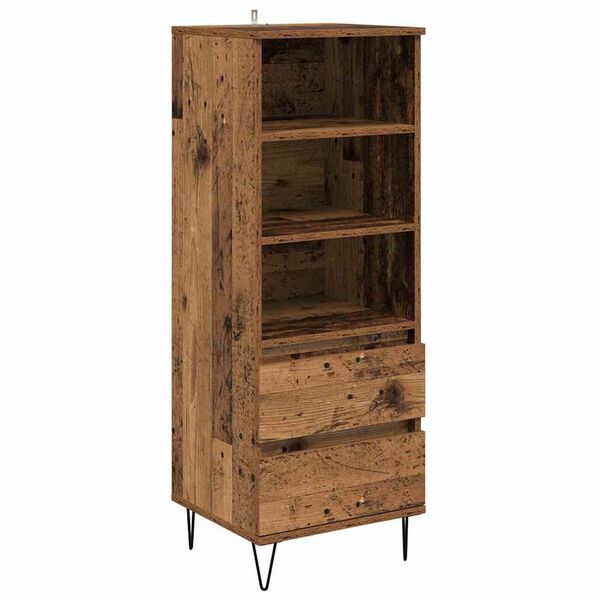 vidaXL Highboard Staro drvo 40 x 36 x 110 cm Konstruirano drvo