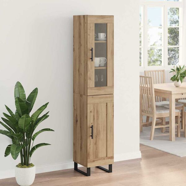 vidaXL Highboard Umjetnički hrast 34,5 x 34 x 180 cm Konstruirano drvo