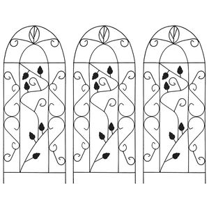 vidaXL Stalci za biljke penjačice 3 kom crni 40 x 100 cm željezni