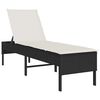 vidaXL Ležaljka s jastukom crna 55x200x44 cm poli ratan