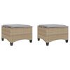 vidaXL Vrtni tabure s jastucima 2 kom bež 55x55x36 cm poliratan