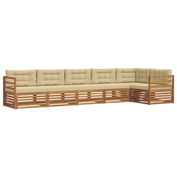 vidaXL Set vanjskih sofa s jastukom 6 pcs Prirodna i bež