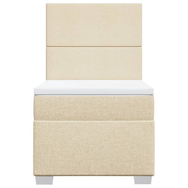 vidaXL Okvir kreveta s oprugama i madrac krem 80x200 cm od tkanine