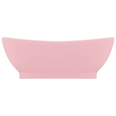 vidaXL Luksuzni ovalni umivaonik mat ružičasti 58,5 x 39 cm keramički