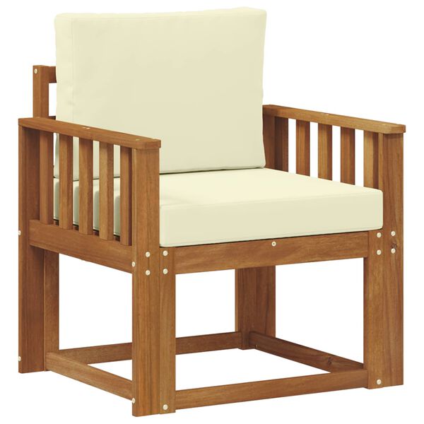 vidaXL Vanjski kauč Čvrsto drvo akacije i poliester Prirodna