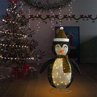 vidaXL Ukrasna božićna figura pingvina LED od luksuzne tkanine 120 cm