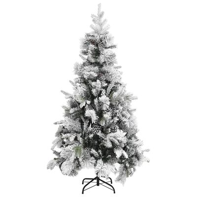 vidaXL Božićno drvce sa snijegom i šiškama 225 cm PVC i PE