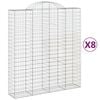 vidaXL Lučne gabionske ko&scaron;are 8 kom 200x50x220/240cm pocinčano željezo