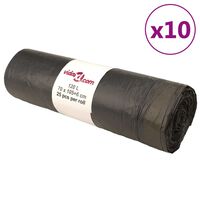 vidaXL Vreće za smeće s vezicama 250 kom crne 120 L