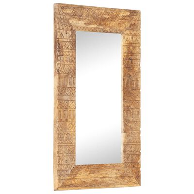 vidaXL Ručno izrezbareno ogledalo 80 x 50 x 2,5 cm masivno drvo manga