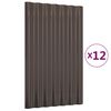 vidaXL Krovni paneli 12 kom od pocinčanog čelika smeđi 60x36 cm