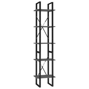 vidaXL Ormarić za knjige 5 razina sivi 40x30x175 cm konstruirano drvo