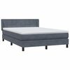 vidaXL Box Spring krevet s madracem tamno sivi 140x220 cm samt