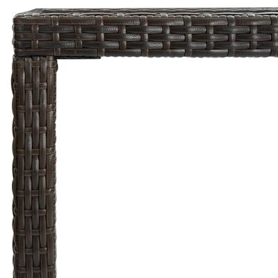 vidaXL Vrtni barski stol smeđi 130 x 60 x 110 cm od poliratana i stakla