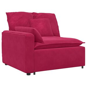 vidaXL Modularni kauč s naslonom za ruke i jastucima, vinsko crvena 100 cm