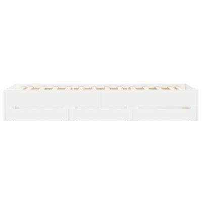 vidaXL Okvir kreveta s ladicama bijelo 75x190 cm drveni