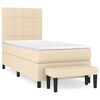 vidaXL Krevet s oprugama i madracem krem 100 x 200 cm od tkanine