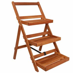vidaXL Stalak za biljke s 3 razine 50 x 63 x 80 cm od bagremovog drva