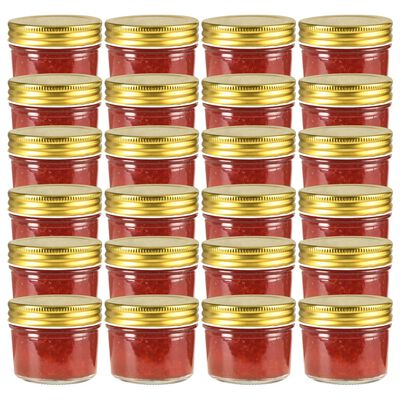 vidaXL Staklenke za džem sa zlatnim poklopcima 24 kom 110 ml