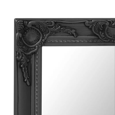 vidaXL Zidno ogledalo u baroknom stilu 60 x 100 cm crno