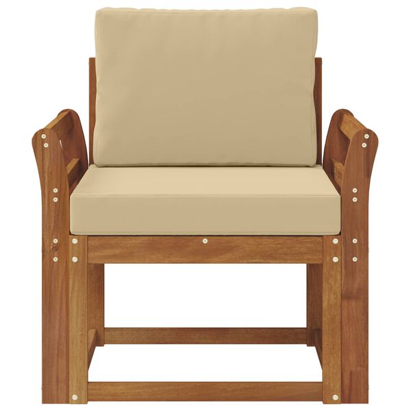 vidaXL Vanjski kauč Čvrsto drvo akacije i poliester Prirodna