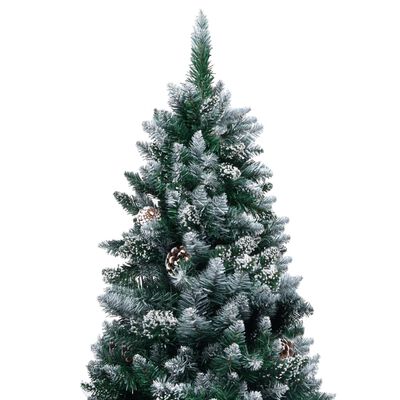 vidaXL Umjetno božićno drvce LED sa šiškama i bijelim snijegom 210 cm