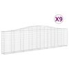 vidaXL Lučne gabionske ko&scaron;are 9 kom 400x30x100/120cm pocinčano željezo