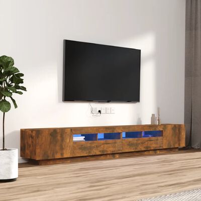 vidaXL 3-dijelni set TV ormarića LED boja dimljenog hrasta drveni