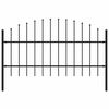 vidaXL Vrtna ograda Woerden s vrhom koplja čelik 170x100 cm crna