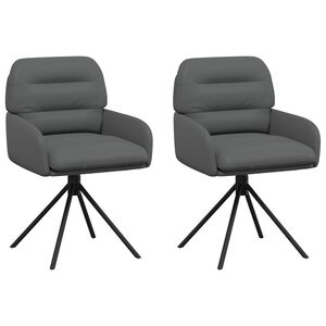 vidaXL Okretne blagovaonske stolice 2 pcs Umjetna koža Siva