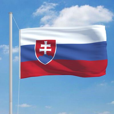 vidaXL Slovačka zastava s aluminijskim stupom 6,2 m