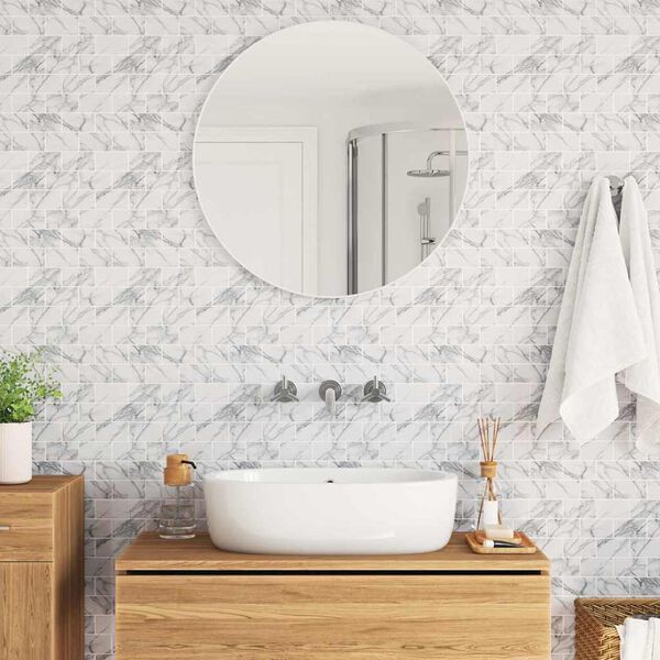 vidaXL Subway pločica 10 pcs Bijeli mramor 30,5 x 30,5 cm