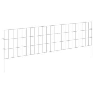 vidaXL Ograda za vrt s kolčićima 48 kom. 115 x 30 cm Pocinčani čelik